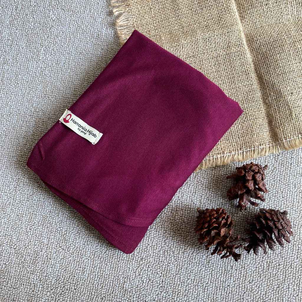 Hanania Hijab - Clara Pashmina Kaos Oval Rayon Premium | Pashmina Oval Meleyot Bahan Cotton Rayon