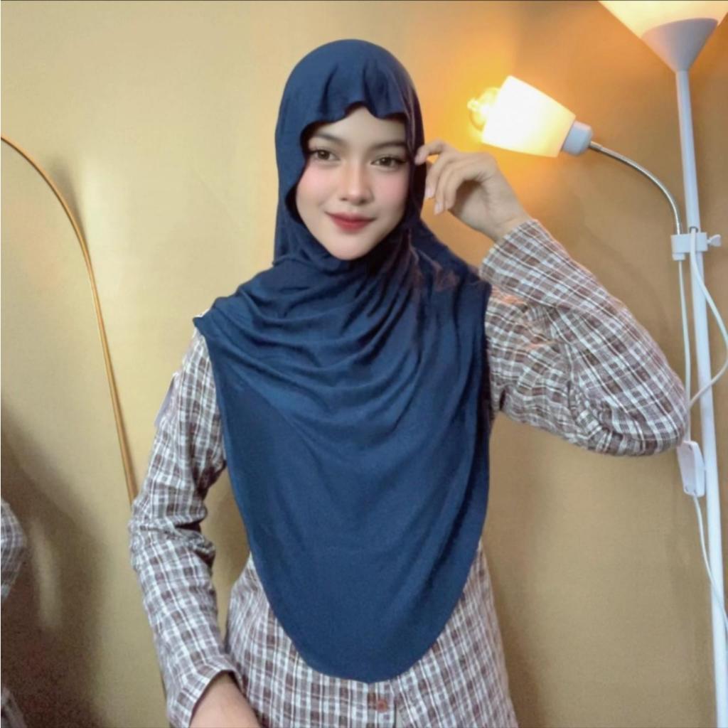Hanania Hijab Lavia Hijab Instan Bergo Meleyot Plus Inner 2In1 Size L Kaos Rayon Cooltech