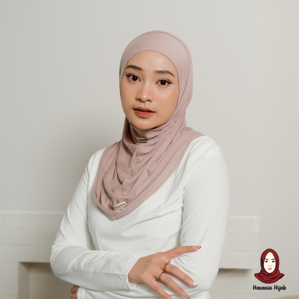 Hanania Hijab - Bergo Instan Padel Size M Karet Dagu Softpad Rayon Airflow Cooltech