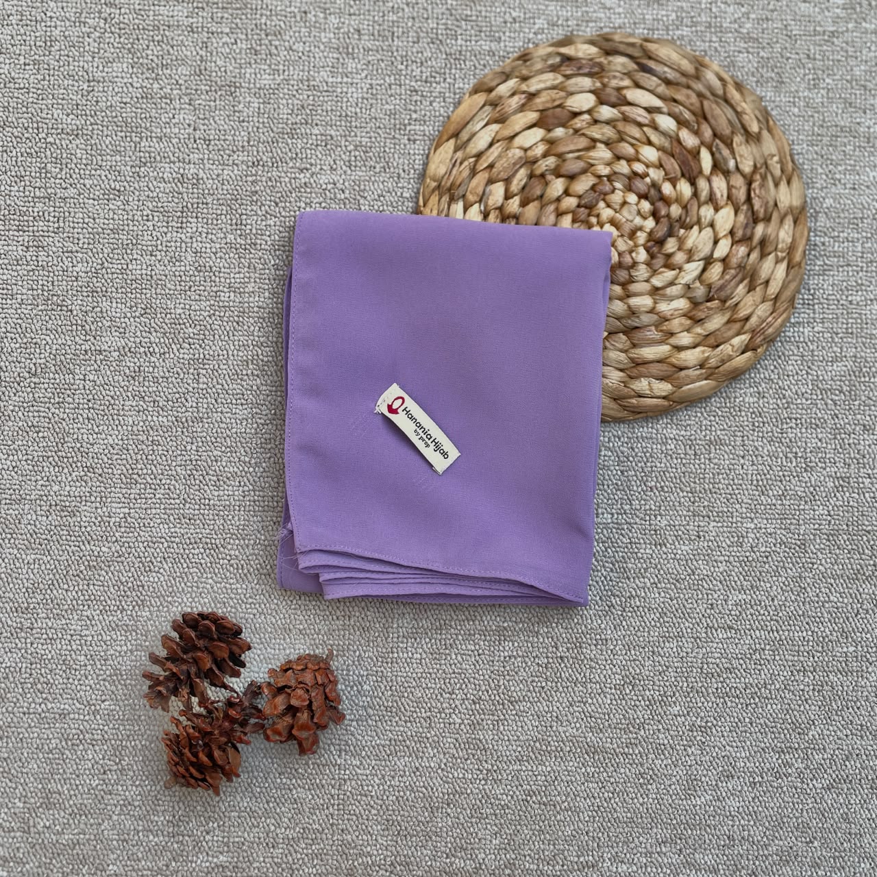 Hanania Hijab - Aura Khiban French Square Syar'i L Segiempat Tali | Khimar Bandana Ceruty Babydoll