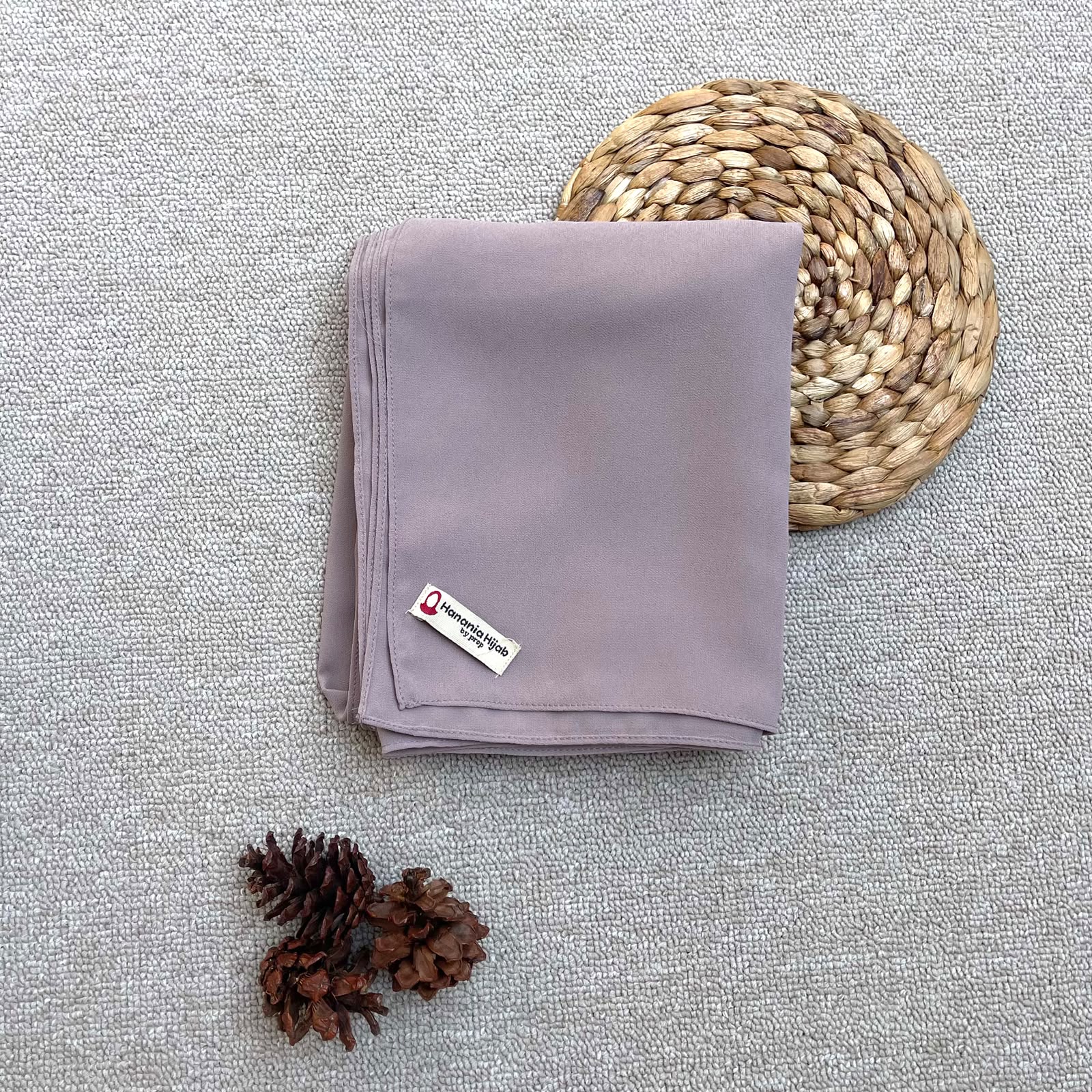 Hanania Hijab - Aura Khiban French Square Syar'i Jumbo XL Segiempat Tali | Khimar Bandana Ceruty Babydoll Utimate