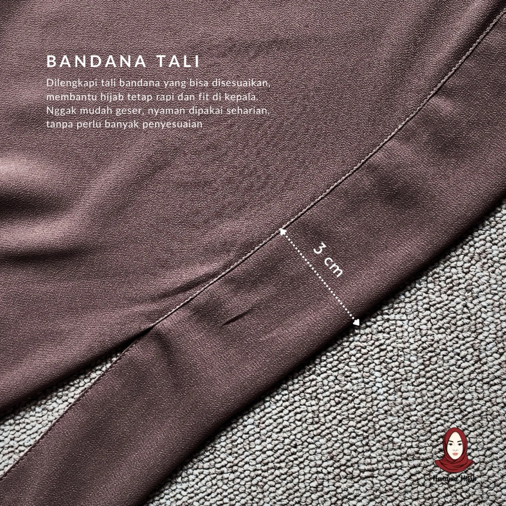 Hanania Hijab - Aura Khiban French Square Syar'i L Segiempat Tali | Khimar Bandana Ceruty Babydoll