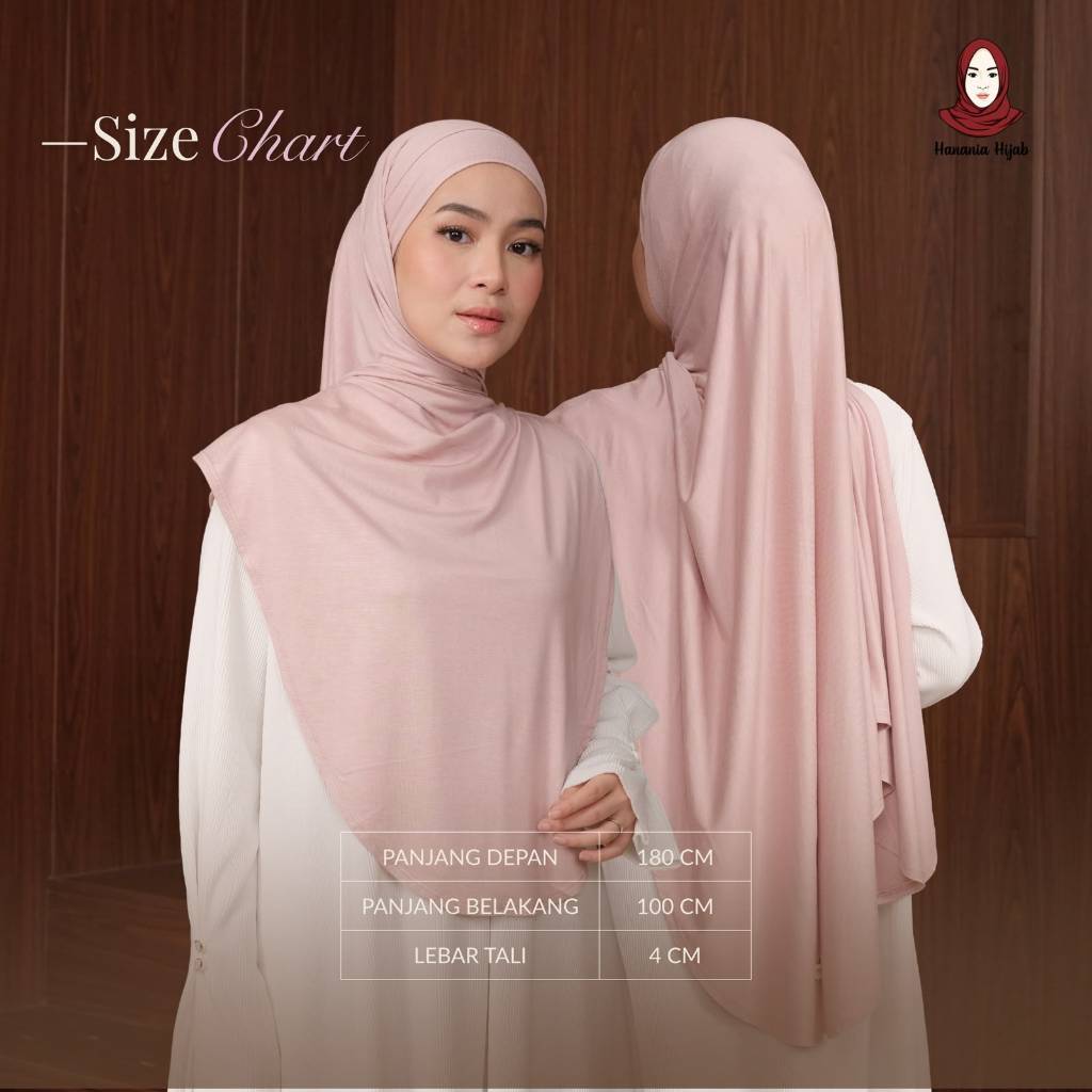 Hanania Hijab - Aldera Pashban Pashmina Bandana Kaos Oval Tali Syar'i Rayon Cooltech Premium | Pashmina Bandana Oval Kaos Rayon Cooltech