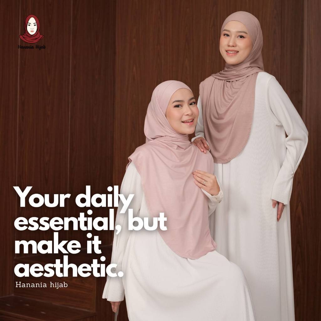 Hanania Hijab - Aldera Pashban Pashmina Bandana Kaos Oval Tali Syar'i Rayon Cooltech Premium | Pashmina Bandana Oval Kaos Rayon Cooltech