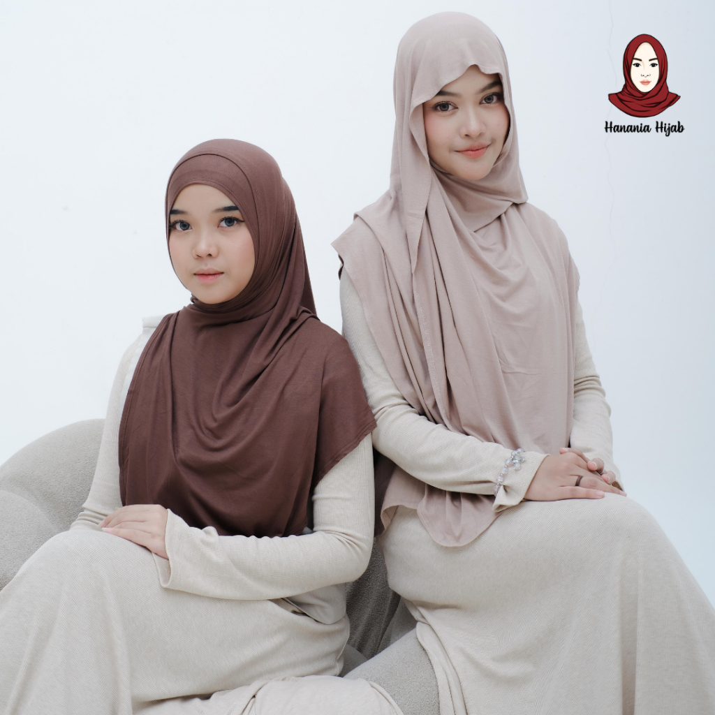 Hanania Hijab - Zhia L Bamboo Pashmina Oval Inner 3in1 Syar'i Rayon Bamboo Premium | Pashmina Instan Inner 3in1 L Rayon Bamboo