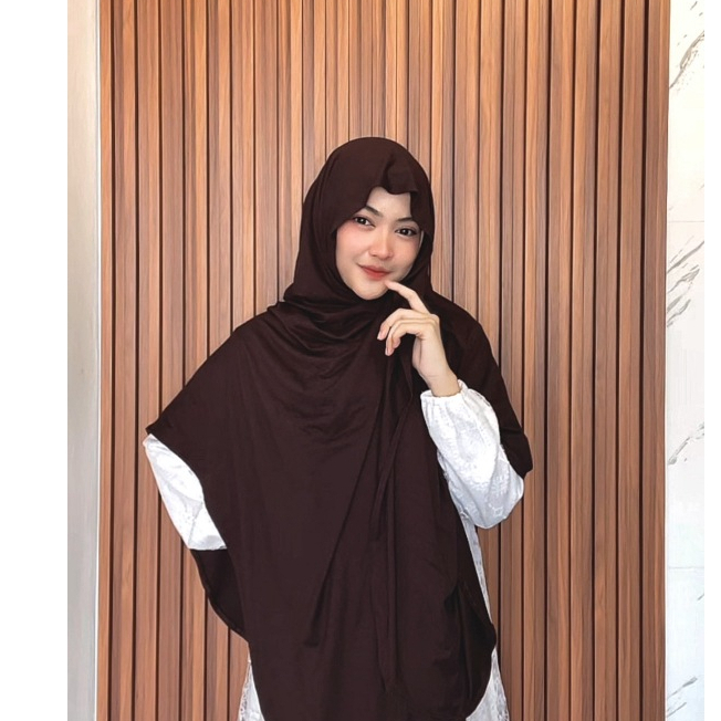 Hanania Hijab Zhia EXTRA LARGE Pashmina Oval Inner Leher Jumbo Syar'i Kaos Rayon Cooltech | Pashmina