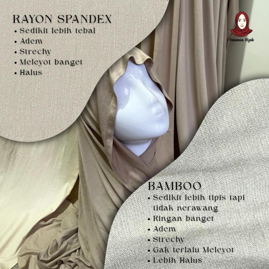 Hanania Hijab Pashmina Kaos Oval Kiandra EXTRA LARGE Jumbo Syar'i Rayon Cooltech | Pashmina Oval
